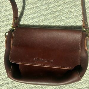 Portland leather, mini metro Brown Leather Crossbody Bagin cognac